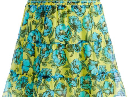 Beach Bliss Sunflower Gathered Aisha Mini Skirt For Discount