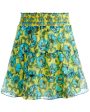 Beach Bliss Sunflower Gathered Aisha Mini Skirt For Discount