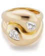 Yellow Gold Knot Ring with Diamond Pears For Cheap