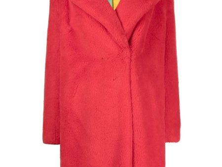 Apple Red Vegan Fur Imani Coat Online Hot Sale