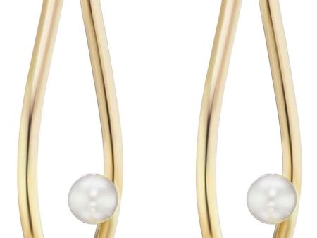 Yellow Gold and South Sea Pearl Hoop Earrings Online